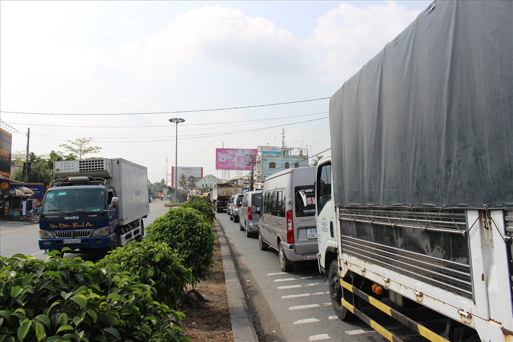 Ùn tắc tại Cái Bè - Tiền Giang.