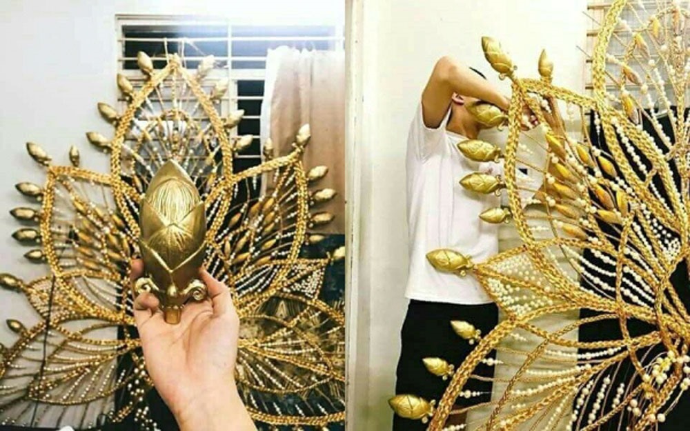 Phần phụ kiện “khủng” trong bộ National Costume của Hương Giang Idol.