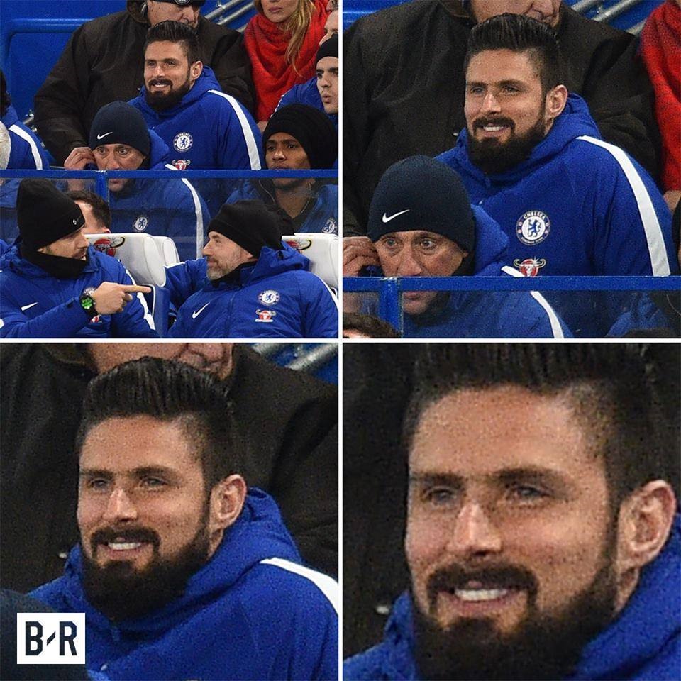 Biểu cảm của Giroud khi Chelsea thua đau. Ảnh: Bleacher.