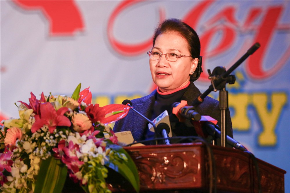 Chủ tịch Quốc hội Nguyễn Thị Kim Ngân phát biểu tại Chương trình.