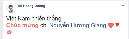 Quán quân “Giọng hát Việt 2017” gửi lời chúc mừng tới đàn chị.