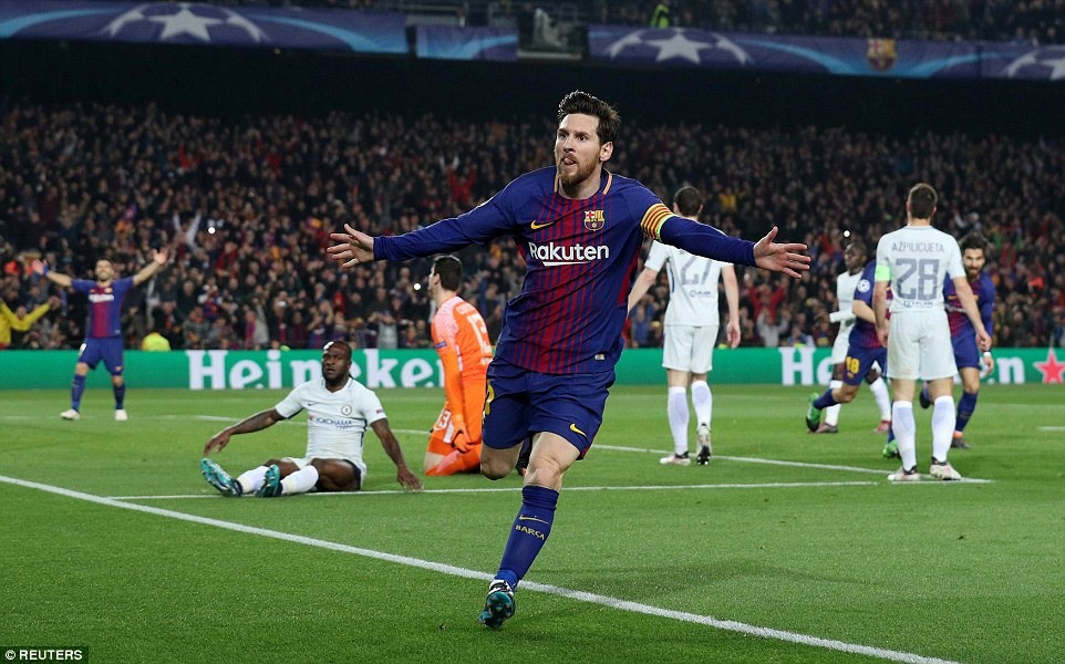 Thành tích ghi bàu của Messi vẫn đang kém đôi chút so với Salah. Ảnh: Reuters.