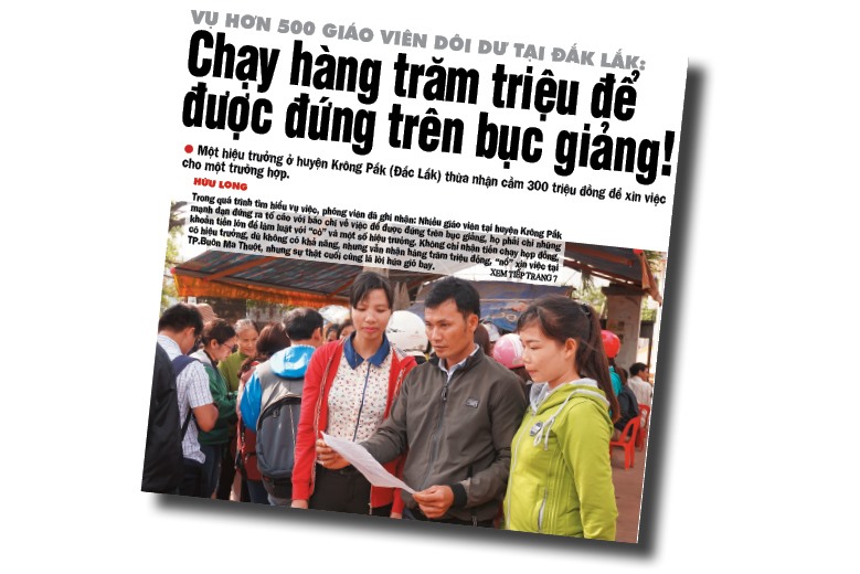 Báo Lao Động đã phản ánh vụ việc tại số báo ra ngày 15.3.2018 (ảnh phải).Ảnh: PV