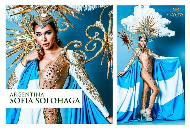 Đại diện đến từ Argentina – Sofia Solohaga được xem là một ẩn  số tại cuộc thi năm nay khi sở hữu nhan sắc nóng bỏng, mặn mà quyến rũ. 