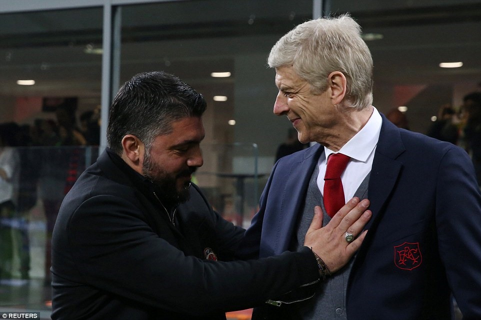 Gattuso thừa nhận sự non kém so với Wenger. Ảnh: Reuters.