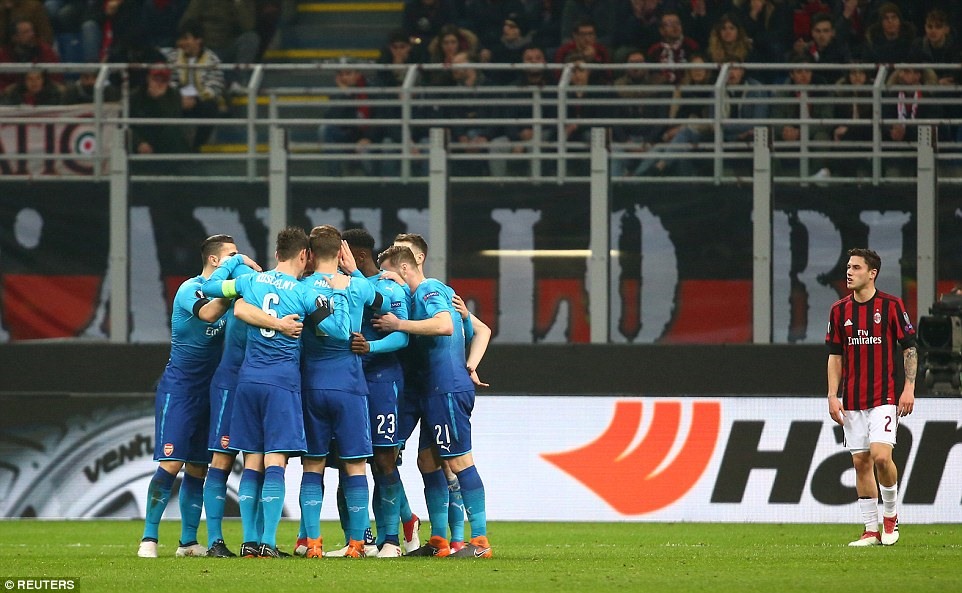 Arsenal thắng thuyết phục trước Milan ngay tại San Siro. Ảnh: Reuters.