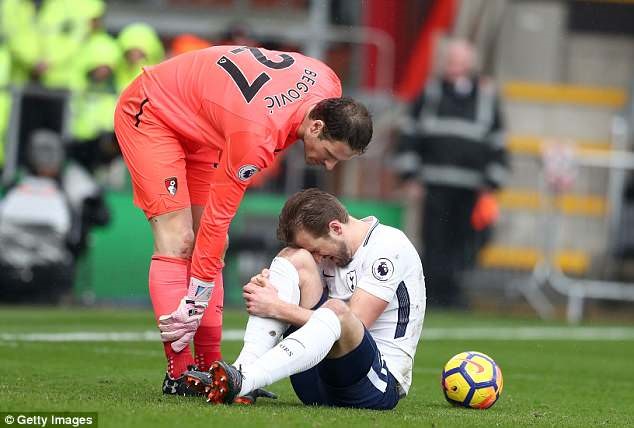 Tottenham nhận tin vui khi Harry Kane có thể trở lại trong trận Derby London sau chấn thương gặp phải trong màn hủy diệt Bournemouth. Ảnh: Getty.