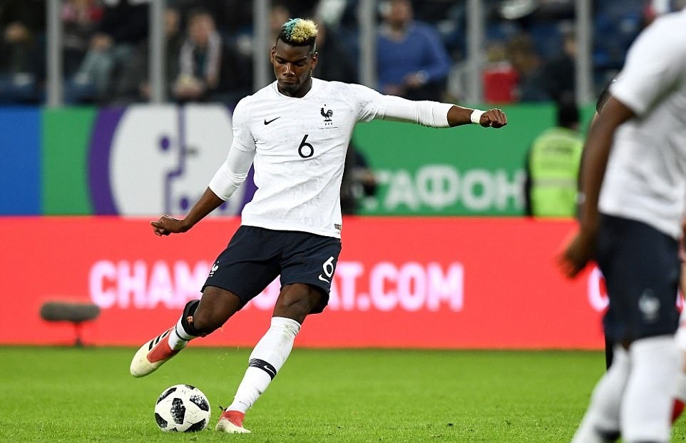 Pogba đóng góp 1 bàn thắng vào chiến thắng 3-1 của ĐT Pháp trước ĐT Nga cách đây khoảng 1 tuần. Ảnh: Getty Images.