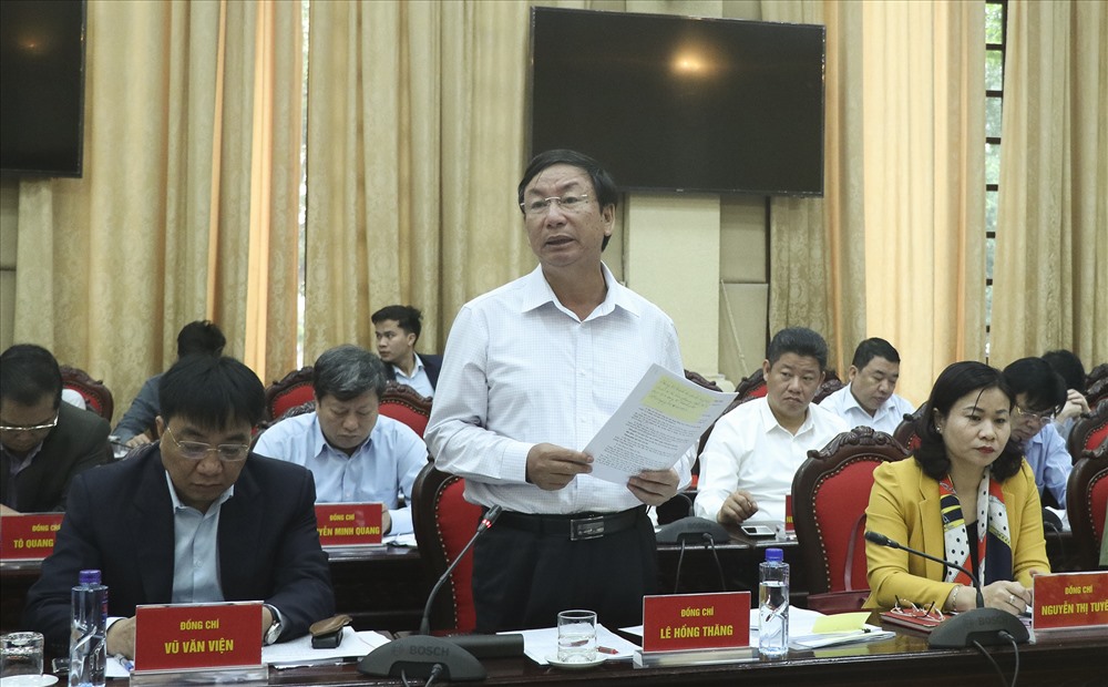 Giám đốc Sở Công Thương Lê Hồng Thăng phát biểu tại hội nghị.