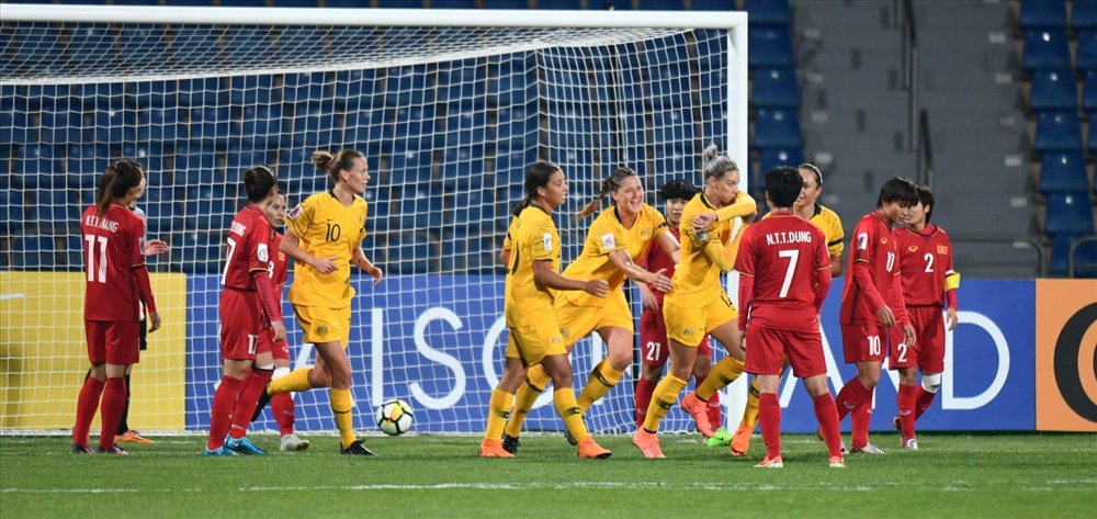 Trận thua này buộc ĐT nữ Việt Nam phải quyết đấu với ĐT nữ Hàn Quốc ở lượt trận cuối để tìm kiếm cơ hội giành tấm vé tham dự World Cup 2019 tại Pháp. Ảnh: AFC