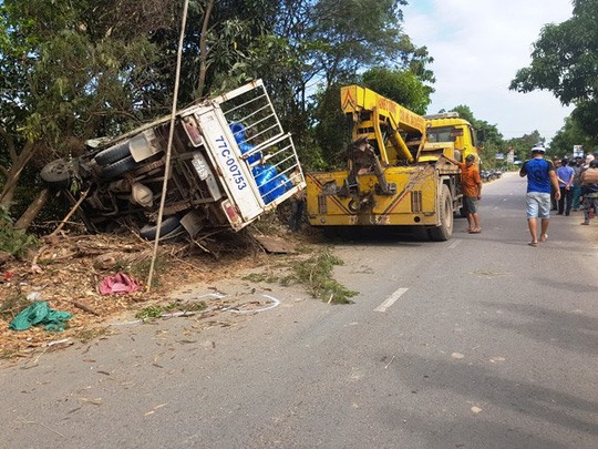 Hiện trường vụ tai nạn. Ảnh Người Lao Động