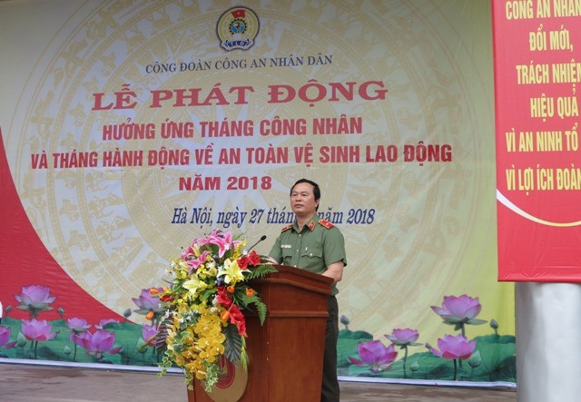Thiếu tướng Bùi Minh Giám phát biểu chỉ đạo tại lễ phát động. Ảnh: Xuân Trường