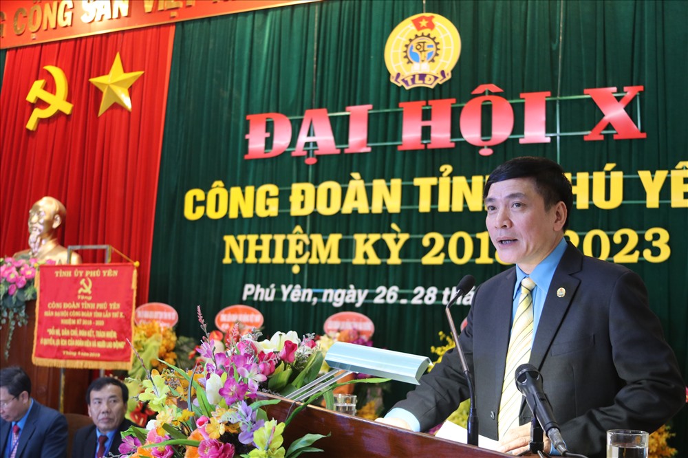 Đồng chí Bùi văn Cường, chủ tịch Tổng LĐLĐ Việt Nam đề nghị các cấp công đoàn Phú Yên trong nhiệm kỳ tới triển khai hiệu quả các khu thiết chế cho CNLĐ.