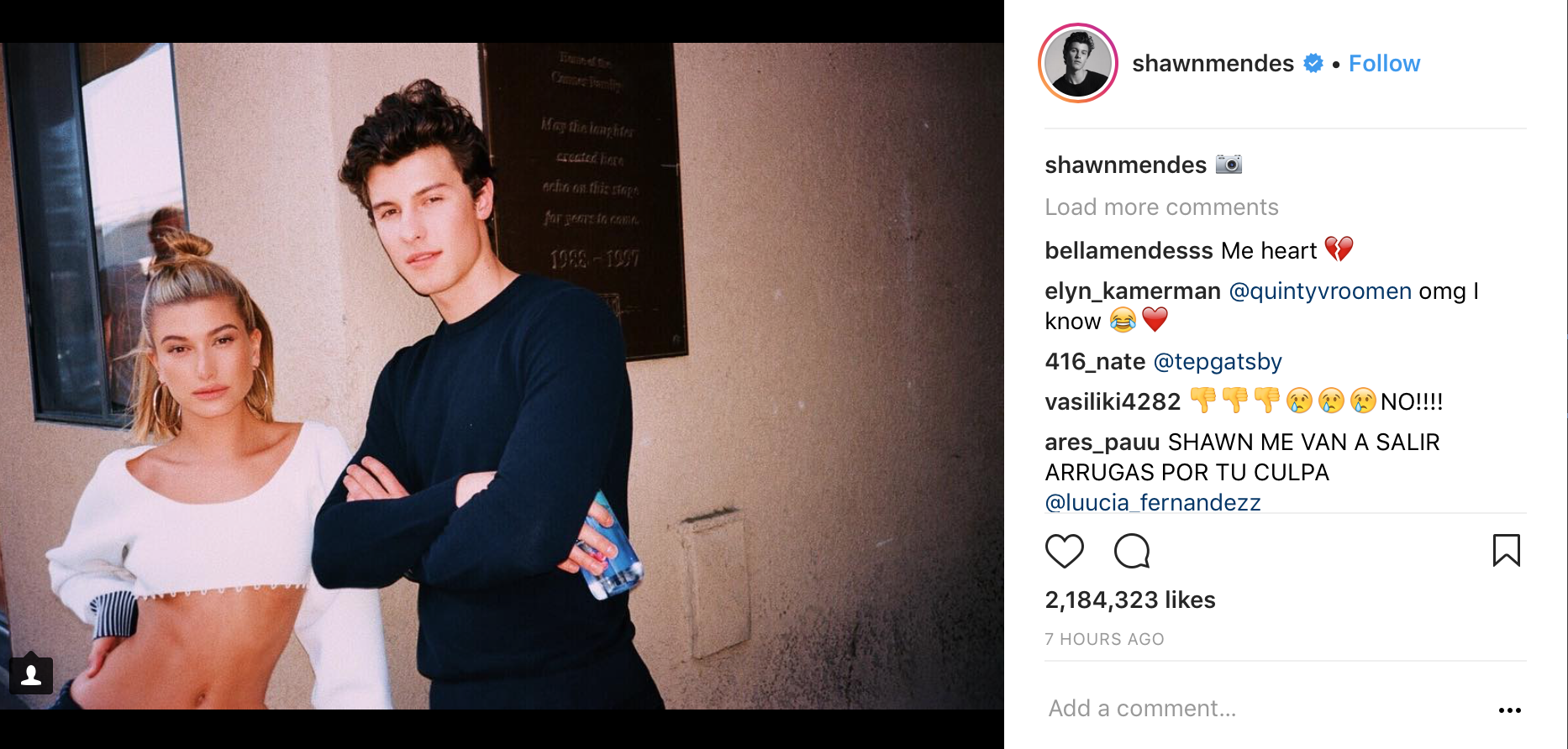 Bức ảnh trên Instagram của Shawn Mendes.