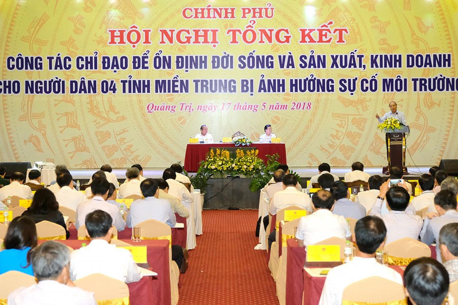Toàn cảnh hội nghị của Chính phủ tổ chức tại Quảng Trị ngày 17.5. Ảnh: Q.H
