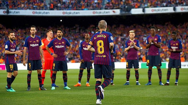 Iniesta và trận đấu cuối cho Barca. Ảnh: Getty.