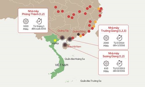 Vị trí ba nhà máy điện hạt nhân ở khu vực Đông Nam của Trung Quốc. Đồ hoạ: Tiến Thành