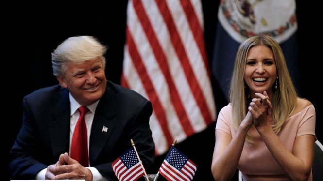 Tổng thống Mỹ Donald Trump và ái nữ Ivanka Trump
