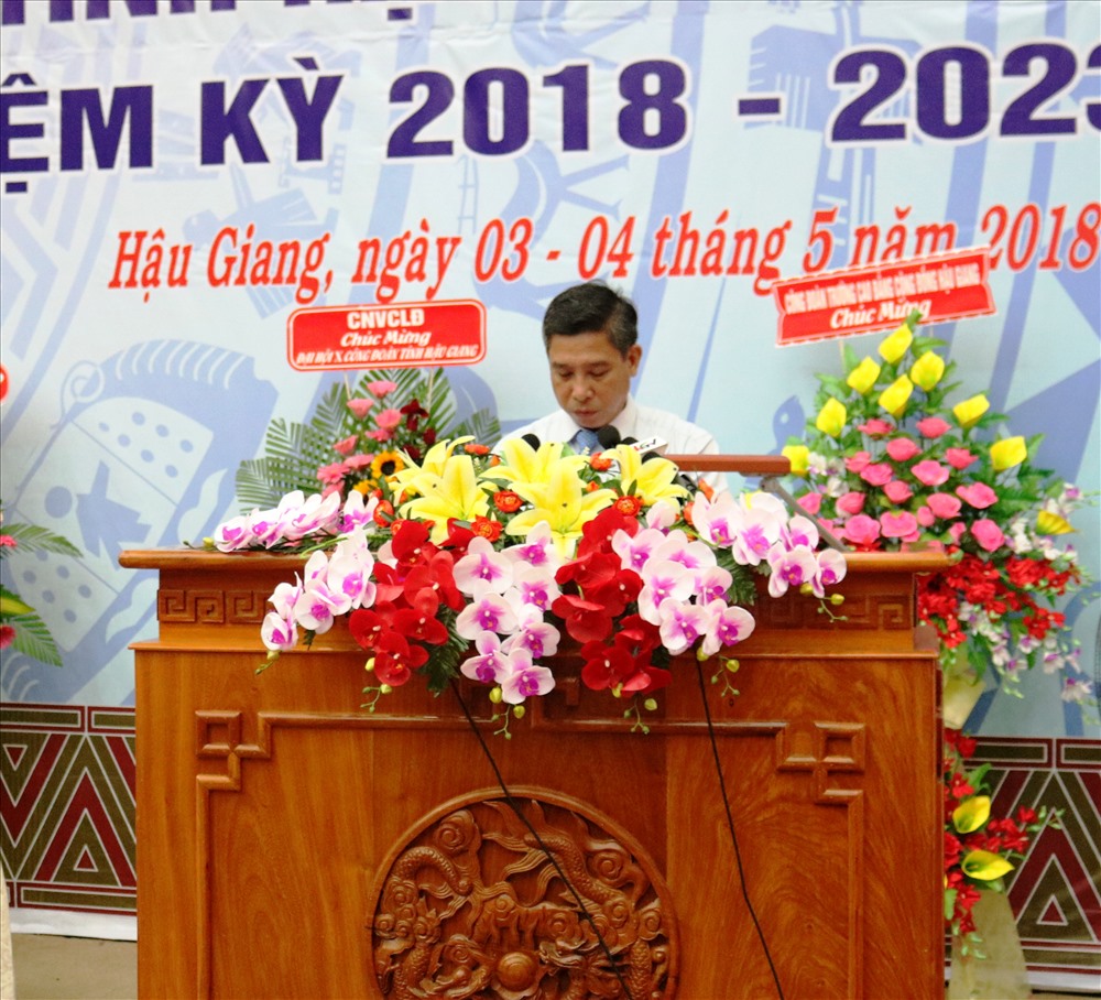 đồng chí Đồng Văn Thanh – Phó Chủ tịch Thường trực UBND tỉnh phát biểu tại đại hội