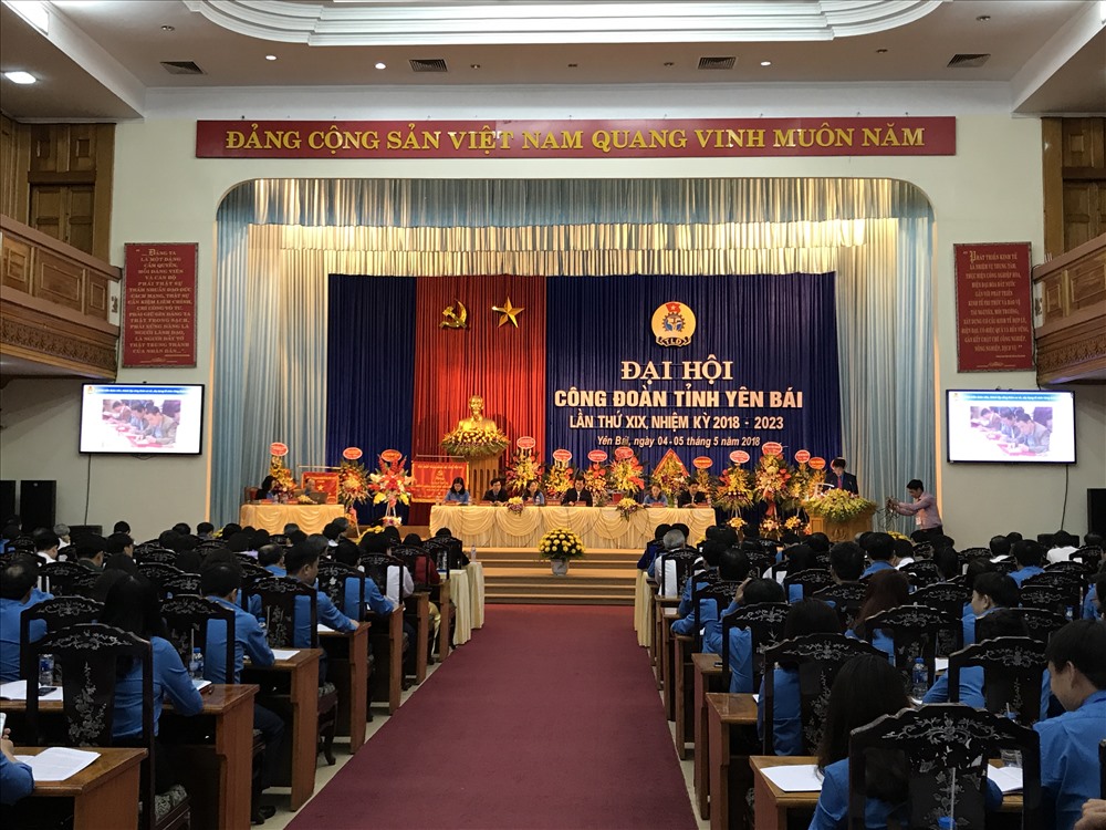 Toàn cảnh Đại hội CĐ tỉnh Yên Bái lần thứ XIX, nhiệm kỳ 2018-2023. Ảnh: Khánh Nguyễn.