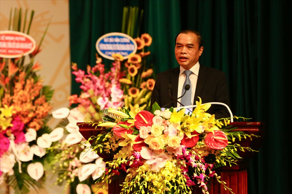 Ông Nguyễn Đồng Tiến – Phó Thống đốc Ngân hàng Nhà nước VN, Chủ tịch CĐ NHVN phát biểu khai mạc Đại hội. Ảnh: Sơn Tùng