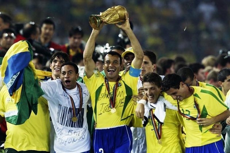 Đội tuyển Brazil ăn mừng chức vô địch World Cup 2002.