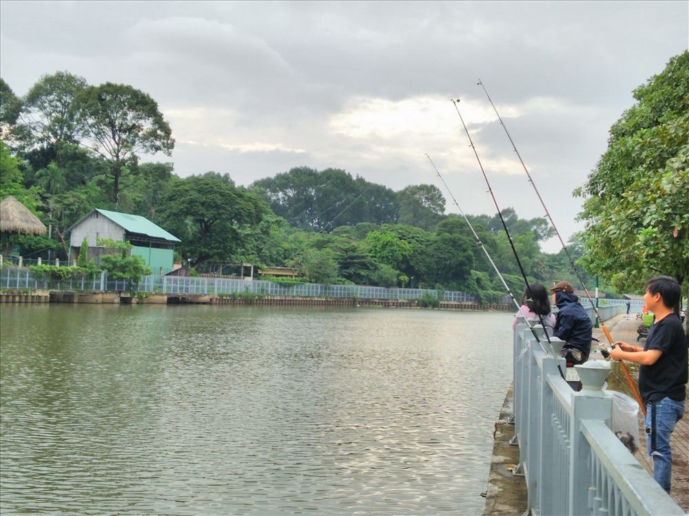 Các cần thủ câu cá dọc kênh Nhiêu Lộc-Thị Nghè.