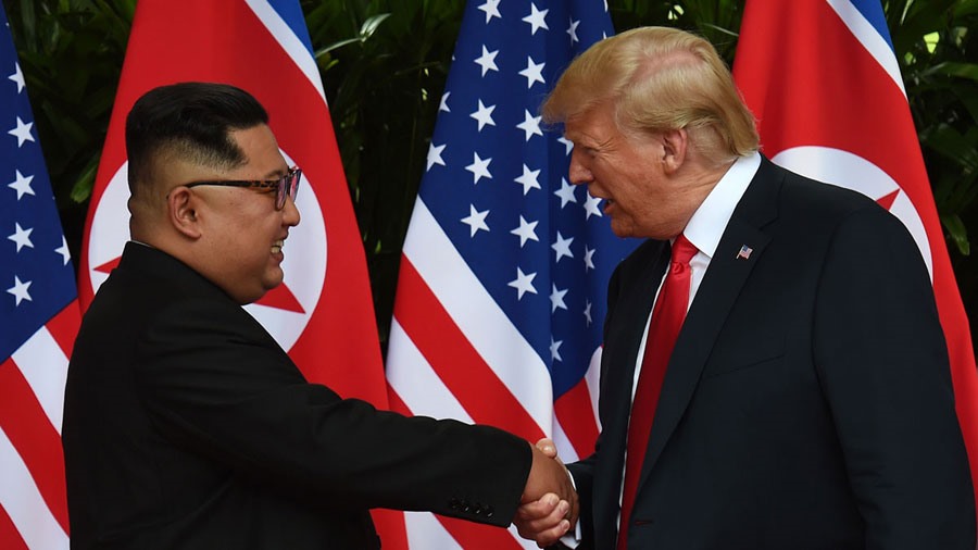 Nhà lãnh đạo Triều Tiên Kim Jong-un và Tổng thống Mỹ Donald Trump. Ảnh: ST