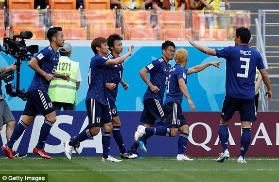 Nhật Bản có 3 điểm và tạm vươn lên dẫn đầu bảng H. Ảnh: Getty.