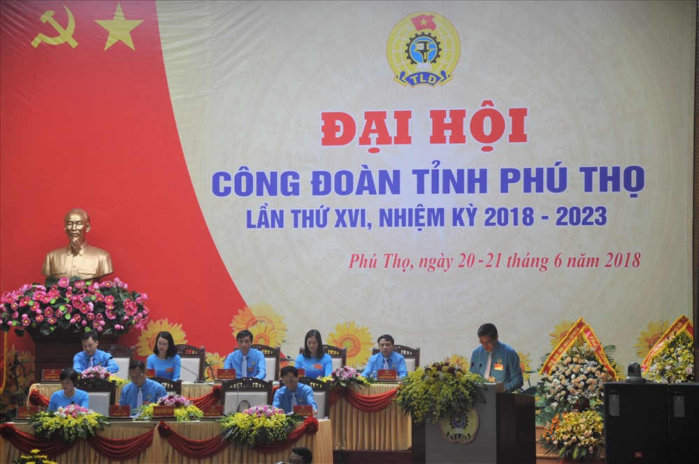 Đồng chí Phạm Hải, Tỉnh ủy viên, Chủ tịch LĐLĐ tỉnh Phú Thọ khóa XV phát biểu khai mạc Đại hội.