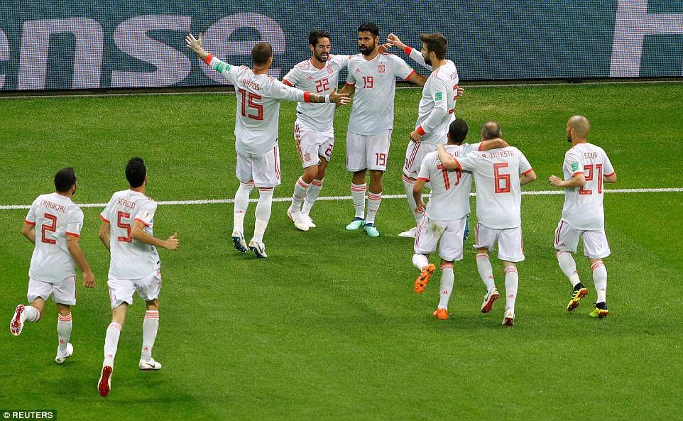 Costa ghi bàn thắng duy nhất cho Tây Ban Nha. ẢNh: Dailymail