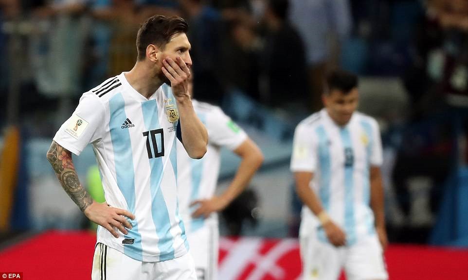 Argentina đối diện với nguy cơ về nước sớm ngay ờ vòng bảng World Cup 2018. Ảnh: 