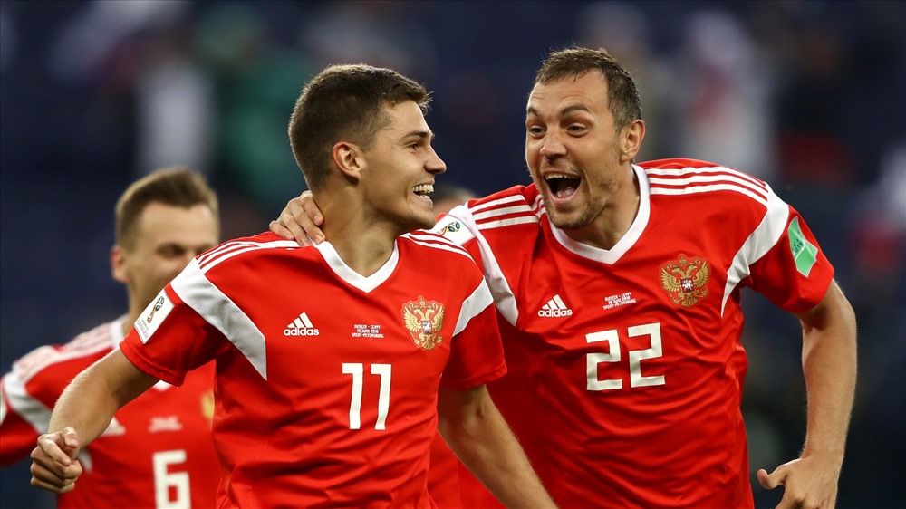 ĐT Nga là cái tên đầu tiên tại World Cup 2018 giành vé sớm vào vòng knock out. Ảnh: FIFA