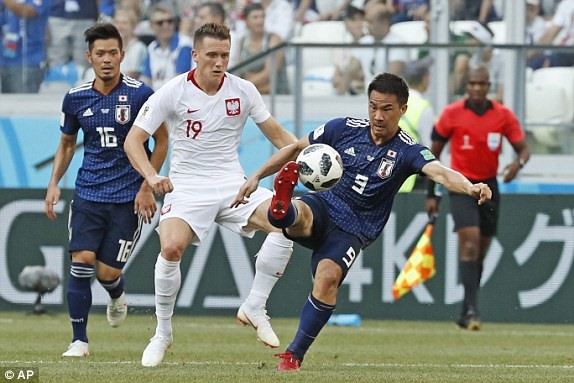 ĐT Nhật Bản đã có trận đấu khó khăn trước Ba Lan. Ảnh: Dailymail