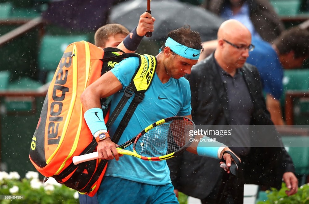 Mưa cứu thua ngoạn mục cho Nadal tại Pháp mở rộng. Ảnh: Getty.