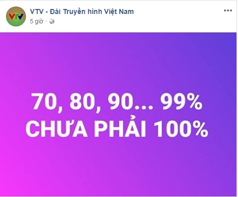 Trạng thái gây hoang mang trên Fanpage chính thức của VTV