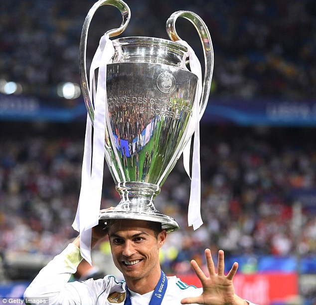 Thời gian ở Real Madrid đã giúp cho Ronaldo giành được nhiều danh hiệu cá nhân và tập thể. Ảnh: Getty Image.