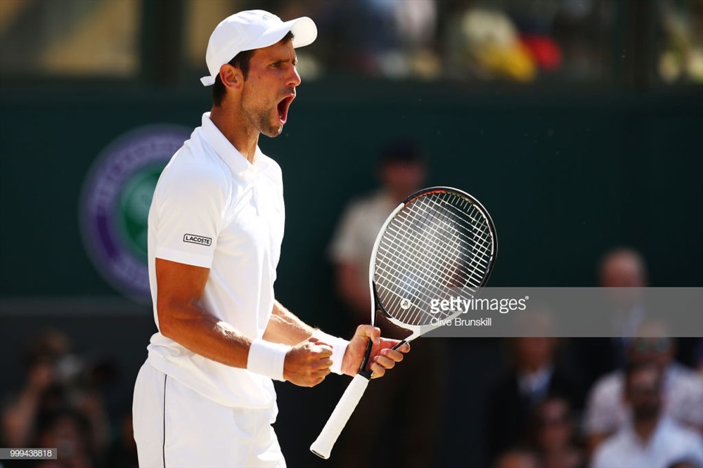 Djokovic không mấy vất vả để hạ gục Anderson tại chung kết Wimbledon. Ảnh: Getty.