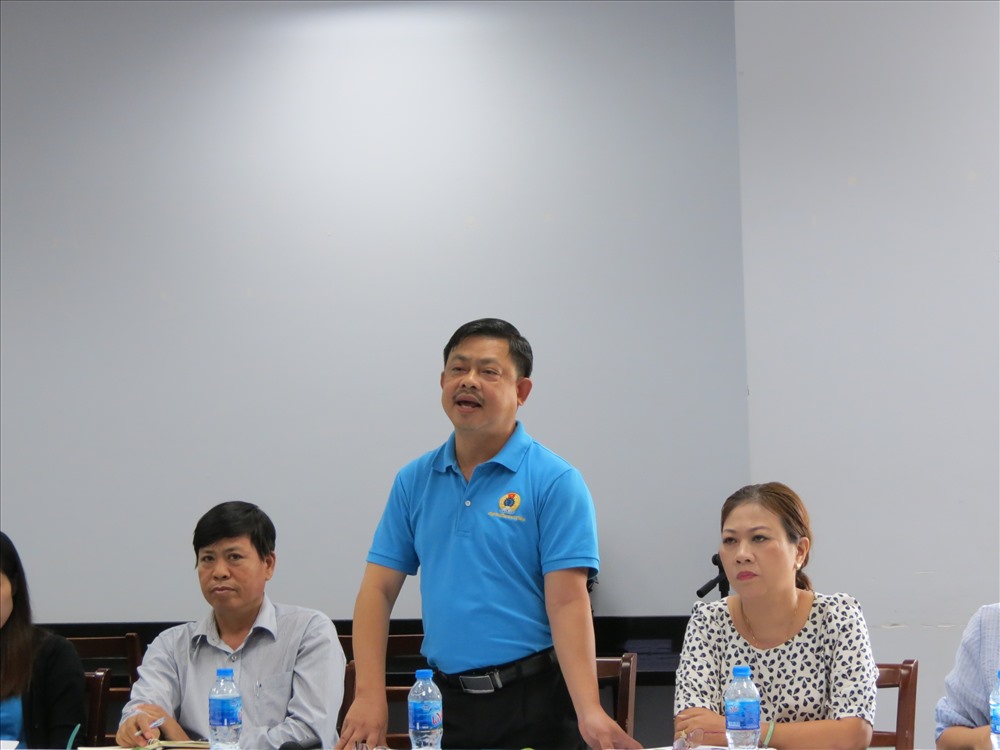 Chủ tịch CĐ Cty Dệt may Thành Công Nguyễn Hữu Tuấn chia sẻ ý kiến tại buổi tọa đàm