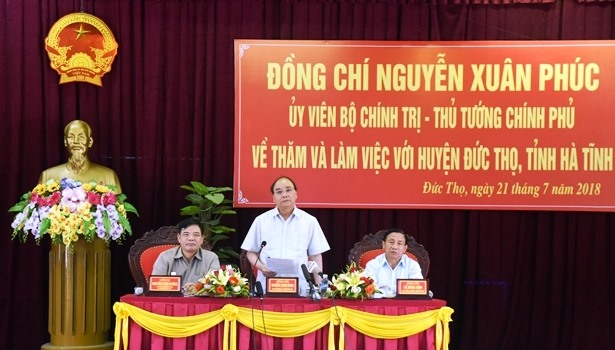Thủ tướng Nguyễn Xuân Phúc biểu dương, đánh giá cao nỗ lực của Đảng bộ, chính quyền và nhân dân huyện Đức Thọ