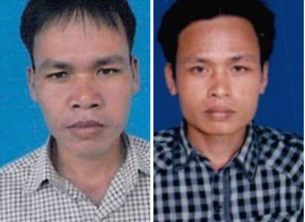 Đối tượng Quốc (trái) và Việt (phải) ra đầu thú sau thời gian trốn truy nã. Ảnh: Công an cung cấp