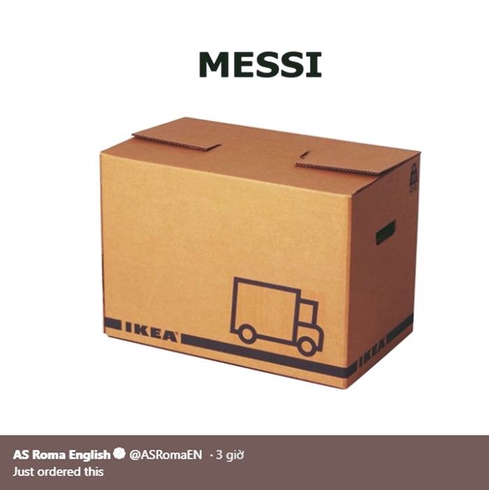 “Đã đặt hàng Messi“. Ảnh: Twitter.