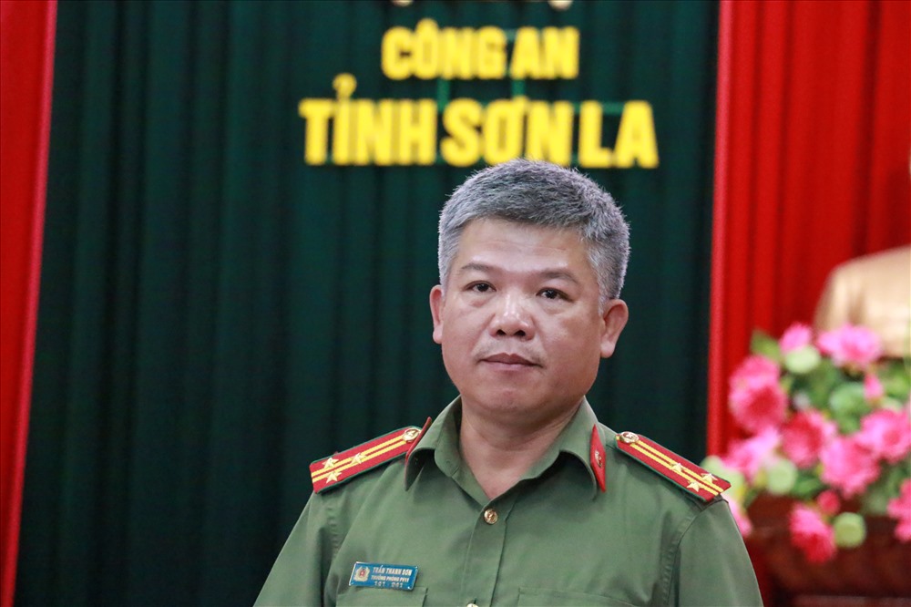 Thượng tá Trần Thanh Sơn thông tin về chuyên án.