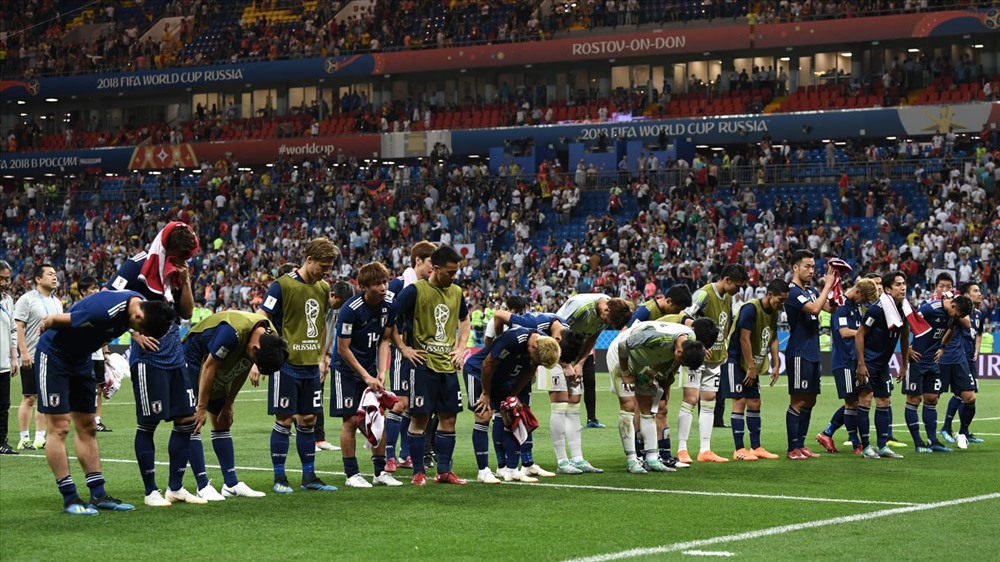 ĐT Nhật Bản đã khép lại hành trình tại World Cup 2018 với nhiều dấu ấn đẹp mắt với NHM bóng đá thế giới. Ảnh: FIFA