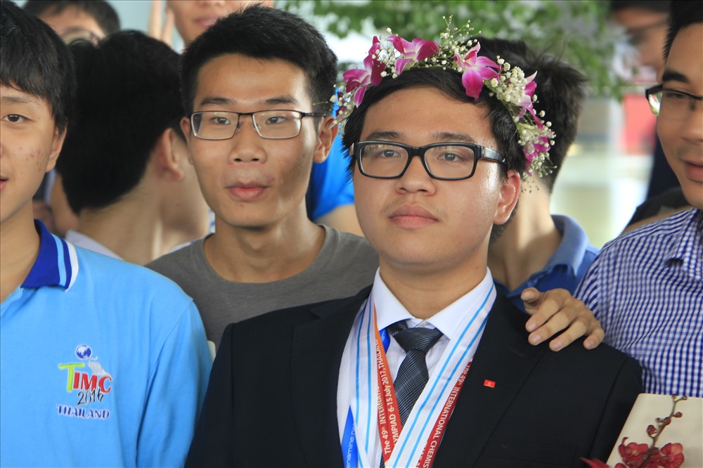 Phạm Đức Anh (lớp 12, Trường THPT chuyên Khoa học Tự nhiên, Đại học Quốc gia Hà Nội đoạt Huy chương Vàng. Ảnh: Nguyễn Hà