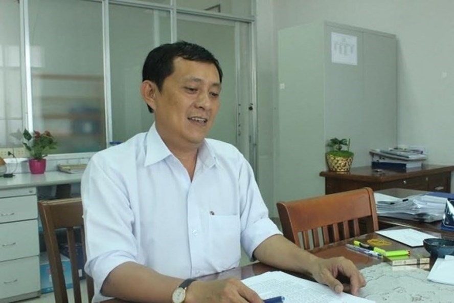 Nguyễn Văn Thiên Đăng lúc còn đương chức Trưởng phòng tài nguyên - môi trường thị xã Dĩ An. Ảnh: H.H