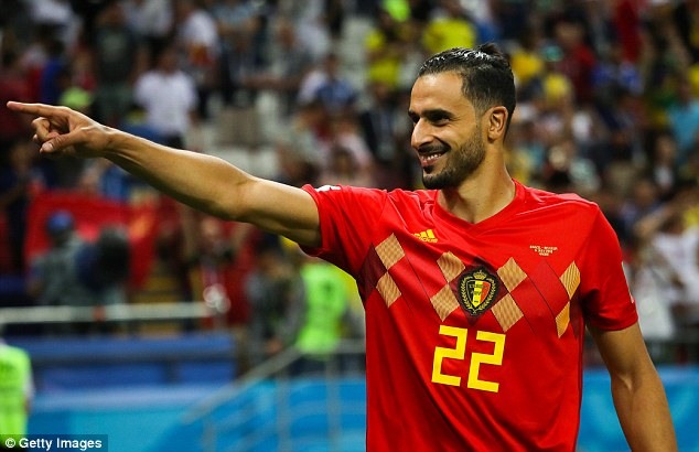 Nacer Chadli đã ghi bàn ấn định thắng lợi 3-2 cho Bỉ trước Nhật Bản ở vòng 16 đội. Ảnh: Getty Images.