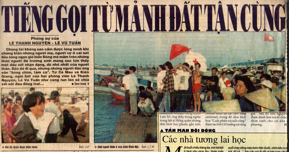 Bài báo “Tiếng gọi từ mảnh đất tận cùng” đăng trên Lao Động tháng 11.1997.