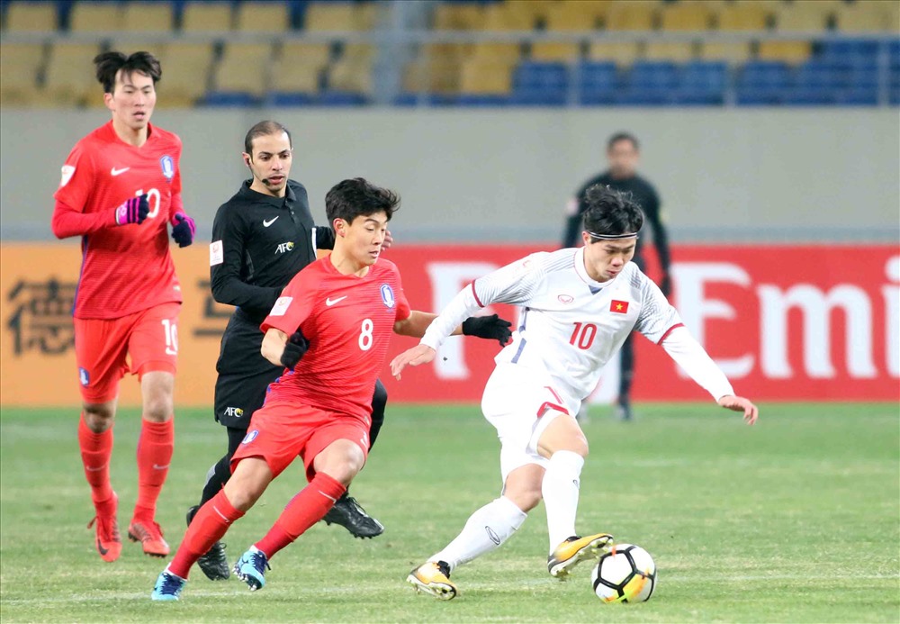 U23 Việt Nam từng dẫn trước U23 Hàn Quốc tại VCK U23 Châu Á 2018, nhưng sau đó thua ngược đối thủ với tỉ số 1-2. Ảnh: Hữu Phạm