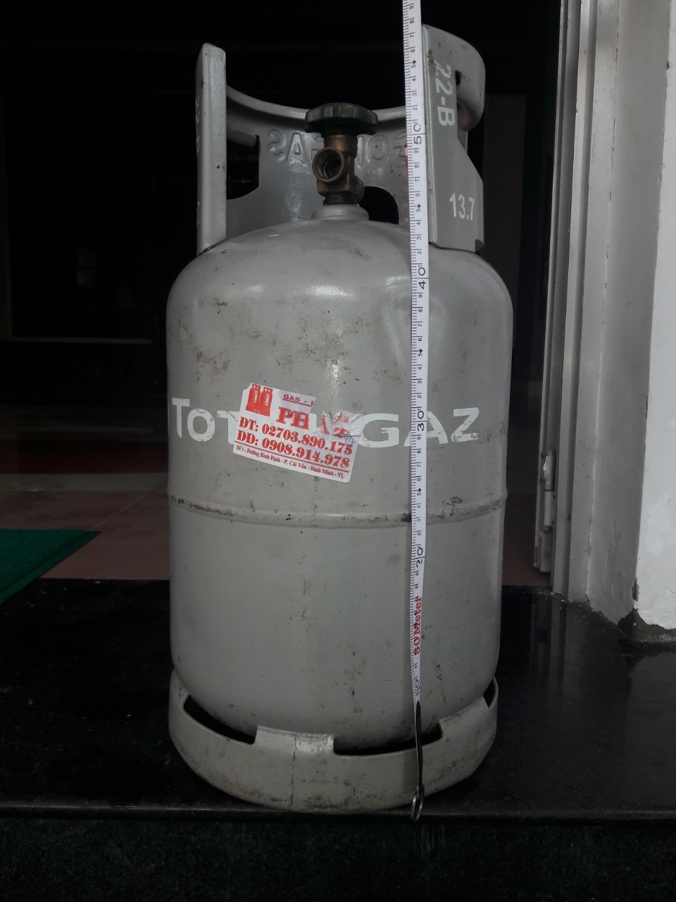 Bình gas của Đặng Thế Minh (ảnh: P.V)